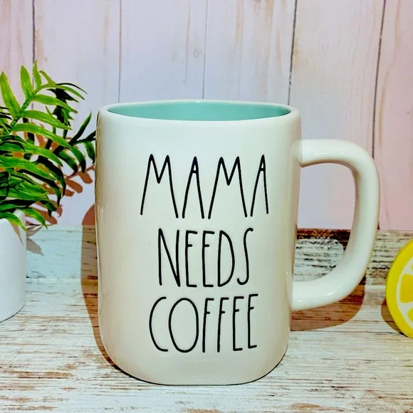 Rae Dunn MAMA NEEDS COFFEE mug blue interior - Picture 6 of 6